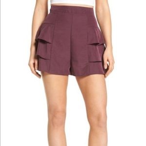 Leith Purple Ruffle Shorts Medium